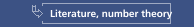 Literature, number theory