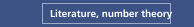 Literature, number theory